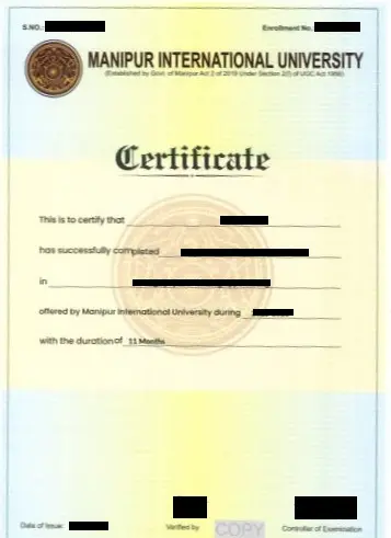 Sample Diploma Certificate