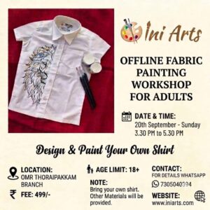 Offline Workshop Series for Adults @ OMR Branch - Workshop on Fabric Painting - 20th Sep